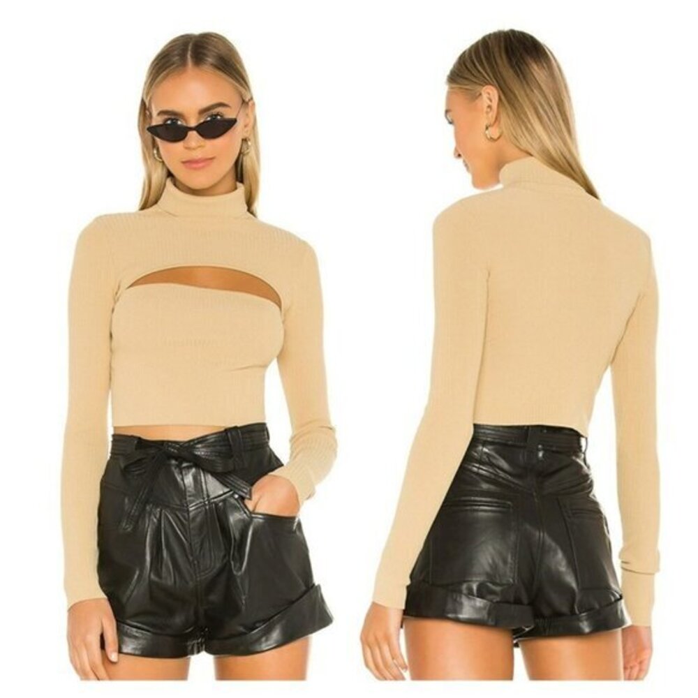 Superdown Tasha Cut Out Sweater Toast